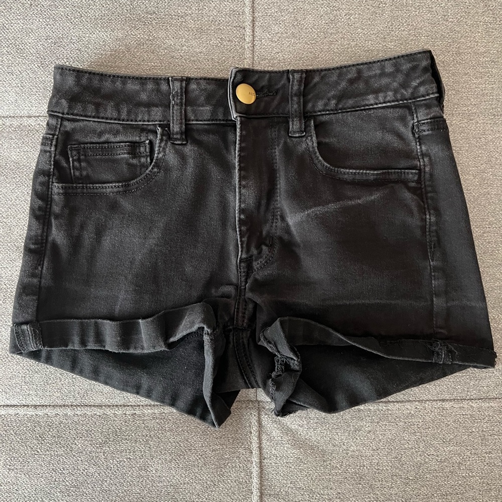 American eagle black jean shorts